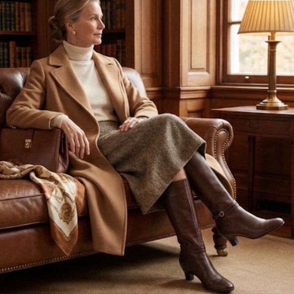 Worthington Shoes - Worthington  Sexy High Heel Mid Calf Zip Up Boots Brown Leather Women's 8.5